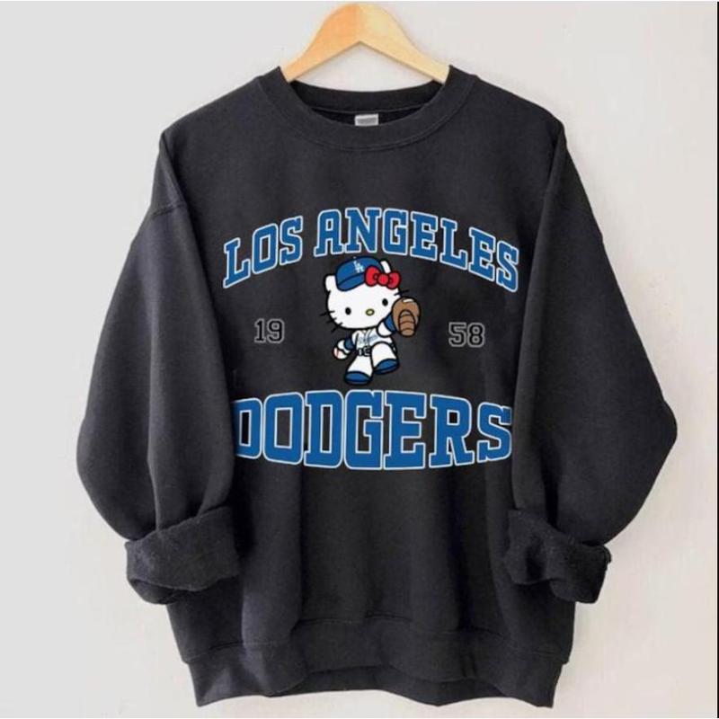 Dodger K!tty Sweatshirt, Blue Dodger K!tty Crewneck, Dodger Baseball Shirt, Funny Graphic Shirt, Vintage Baseball Fan Shirt, Game Day Shirt