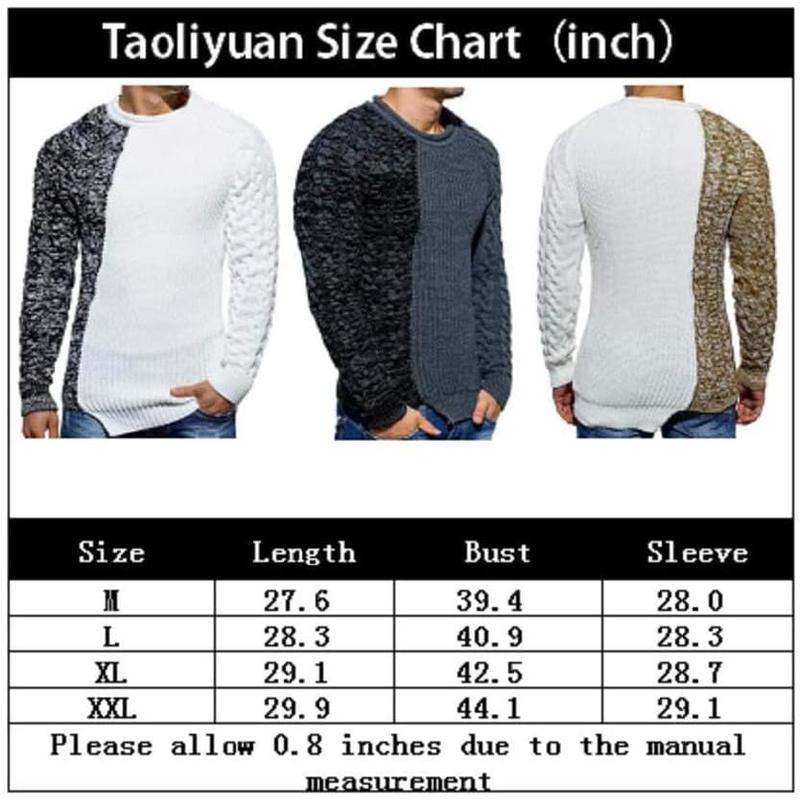 Runcati Men's Pullover Sweater Winter Ribbed Knitted Color Block Comfort Stylish Twisted Long Sleeve Sweaters