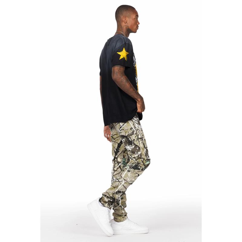 Adril Tree Camo Skinny Fit Cargo Jean