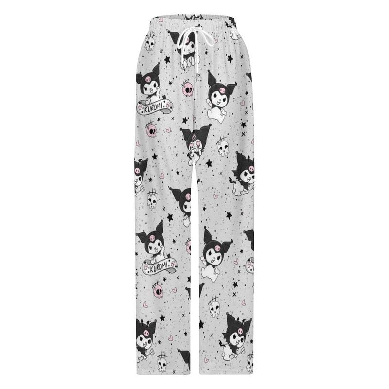 Casual Pajama Pants Kuromi Pant Stylish and Comfy for Men & Women Drawstring Lounge Bottoms Pants for All Seasons