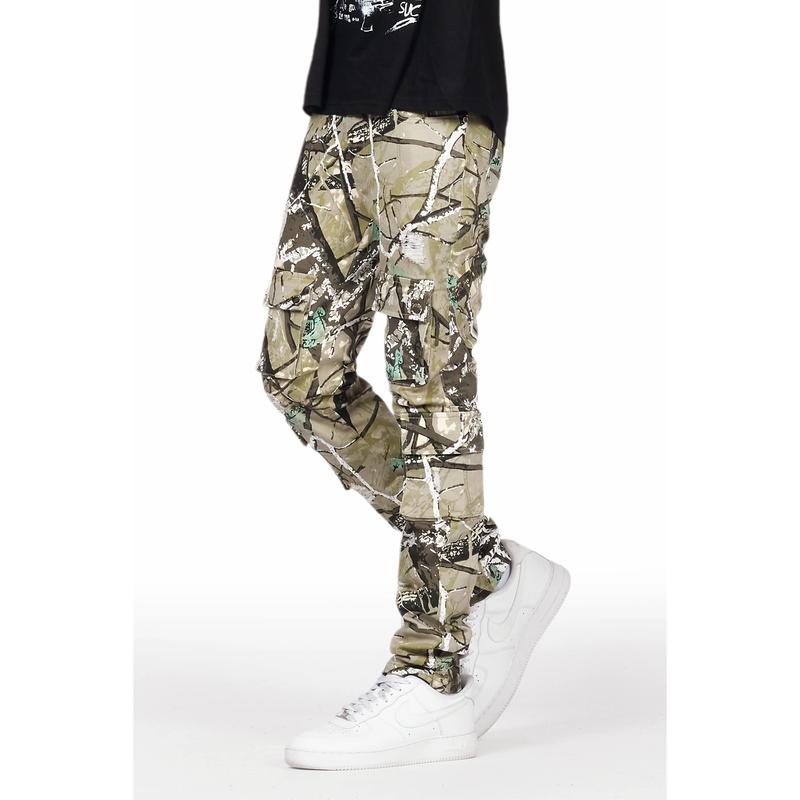 Adril Tree Camo Skinny Fit Cargo Jean