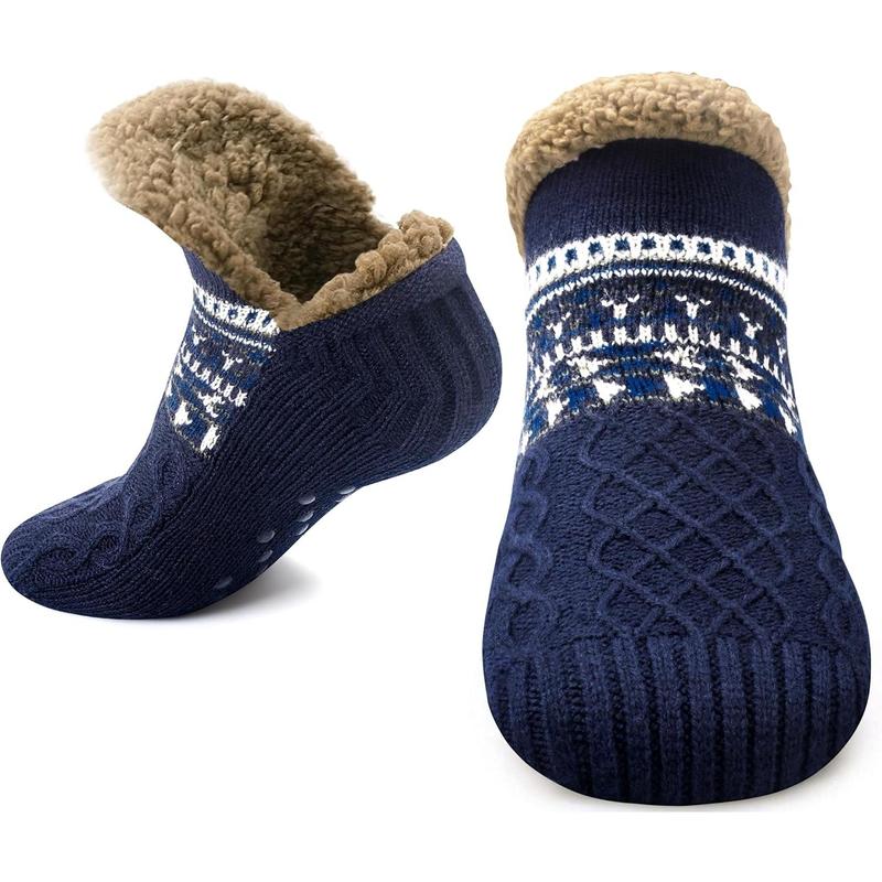 Stocking Stuffers for Adults Men Him: Fuzzy Slipper Socks with Grips Winter Thick Warm Cabin Thermal Socks Comfy Non Slip, Christmas Gifts for Men Husband Dad Grandpa Him Boyfriend Cozy Holiday Gifts