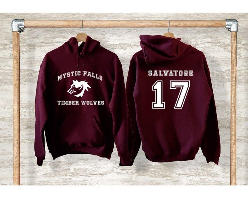 The Vampire Diaries inspired Hoodies, Mystic Falls Salvatore 17 Front And Back, Vampire Diaries Shirt