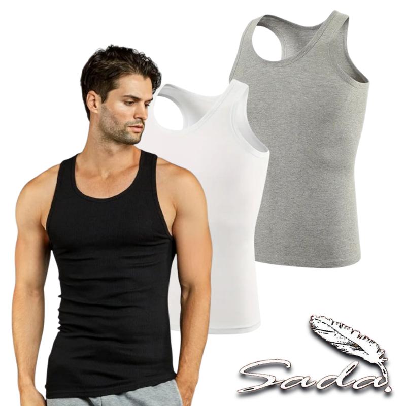 Sada Tank Top A-Shirt (3pc) Slim-Fit 100% Cotton