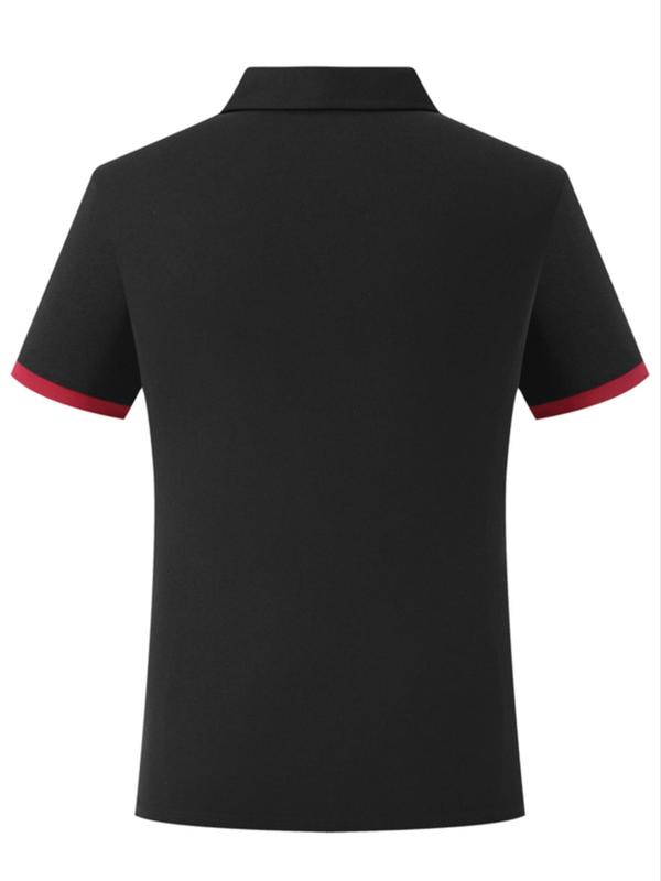 Men's Cartoon Cigarette Print Short Sleeve Polo Shirt, Regular Fit Casual Button Front Polo Collared Top for Summer, Fashion Men's Clothes for Daily Wear