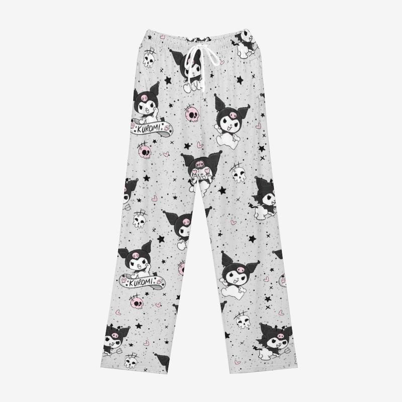 Casual Pajama Pants Kuromi Pant Stylish and Comfy for Men & Women Drawstring Lounge Bottoms Pants for All Seasons