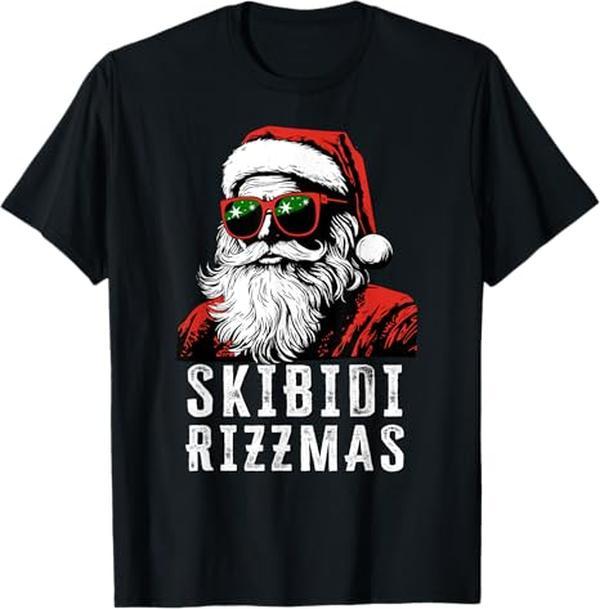 Skibidi Rizzmas Christmas Rizz Santa Claus Charisma Cool T-Shirt, Trendy Christmas For Womens and Mens