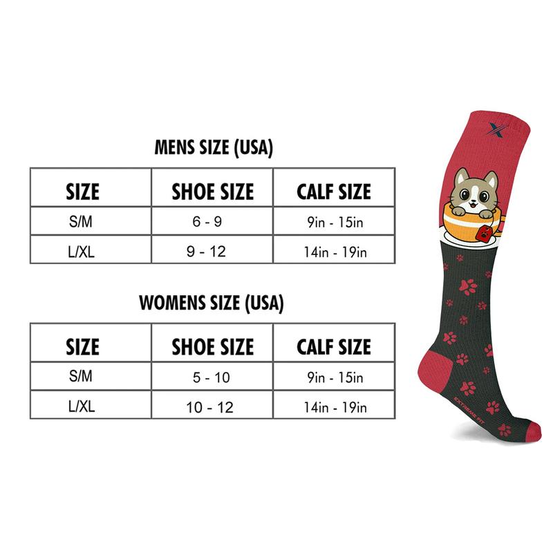 Extreme Fit Knee-High Support Socks Novelty Collection (6-Pairs) - Moisture-Wicking & Comfort Fit