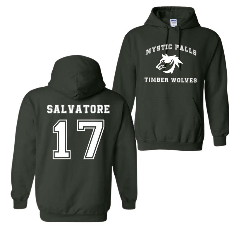 The Vampire Diaries inspired Hoodies, Mystic Falls Salvatore 17 Front And Back, Vampire Diaries Shirt