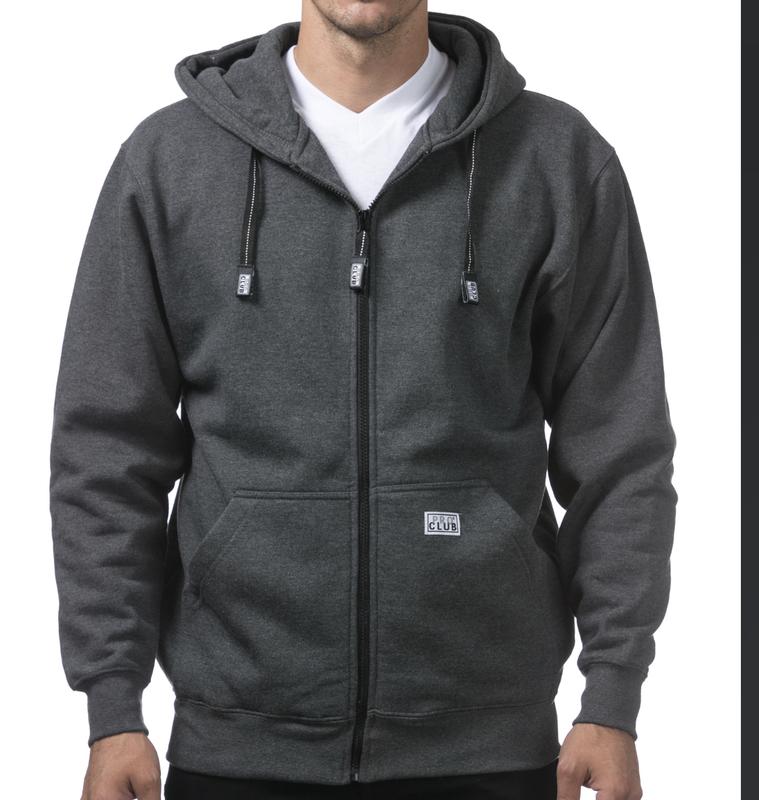 Pro Club Men's Heavyweight Full Zip Fleece Hoodie