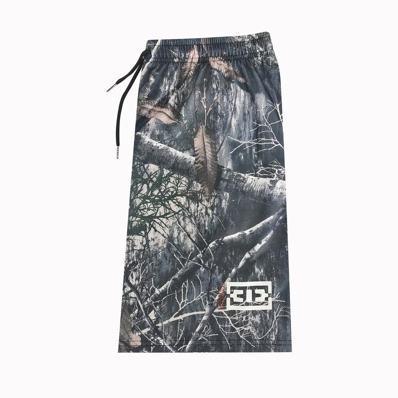 Camouflage Camo Shorts New casual comfort Old tree high waist shorts Men's muscle fitness quarter pants mesh breathable, men'sand women's elastic shorts Menswear Underwear Tropical Trouser Polyester Stylish Loose Workout