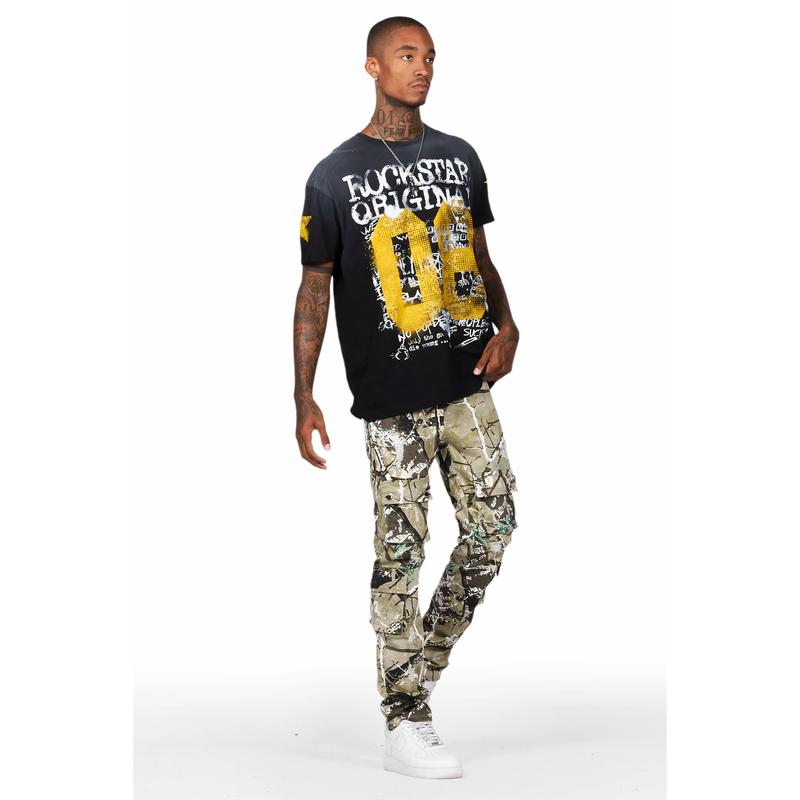 Adril Tree Camo Skinny Fit Cargo Jean