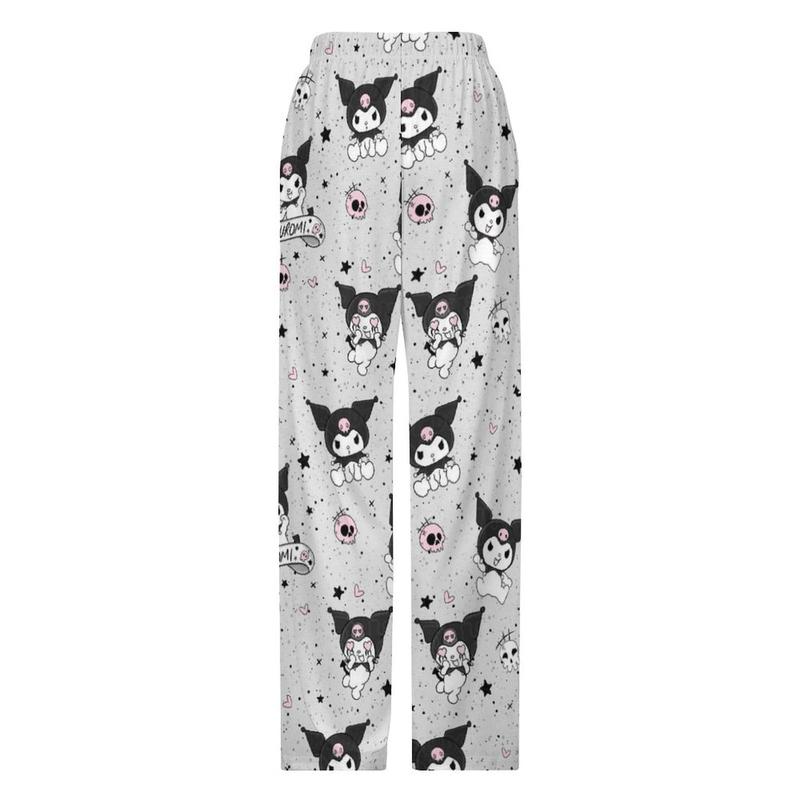 Casual Pajama Pants Kuromi Pant Stylish and Comfy for Men & Women Drawstring Lounge Bottoms Pants for All Seasons