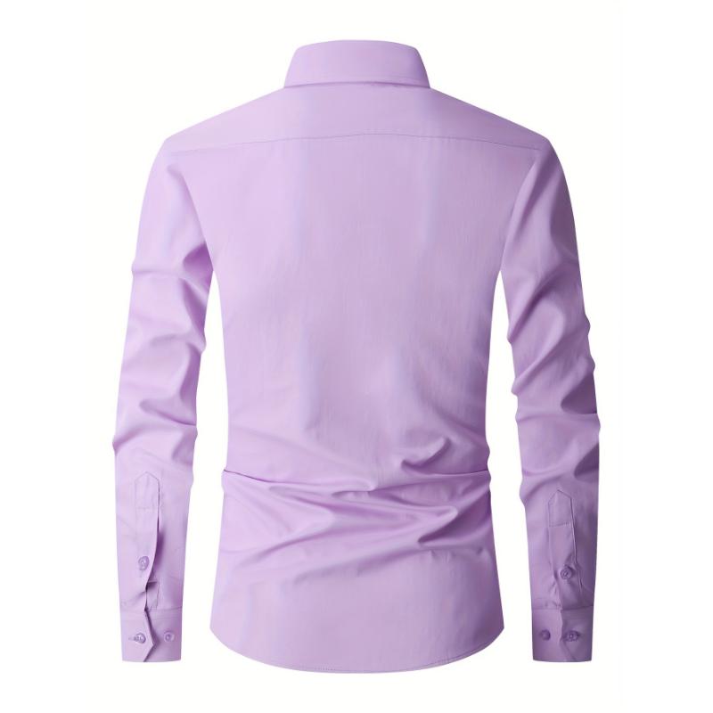 Premium Mens Long Sleeve Button Up Shirt - Stylish Semi-formal Wear for Spring Summer - Breathable, Versatile, Perfect for Business and Casual Occasions