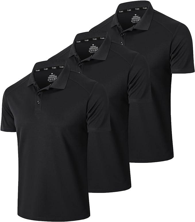 Plus Size 3 Pack Men's Polo Shirts Short Sleeve Breathable Quick Dry Golf Polo Shirts Men's Running Sports Tops Gym Workout Polo T- Shirt Casual Menswear Clothes Collared quick drying Dri suit Mesh Polyester Slim suit Outdoor Soccer Stretch