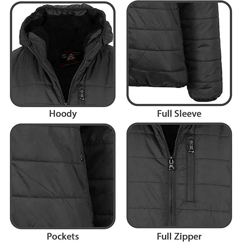 Men's Sherpa-Lined Hooded Puffer Jacket - Sizes S-2XL - Coats, Menswear