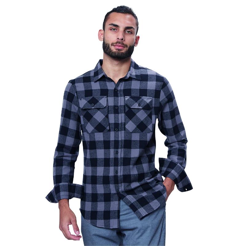 Flannel Shirt for Men, Long Sleeve Plaid Button Down Casual Shirt