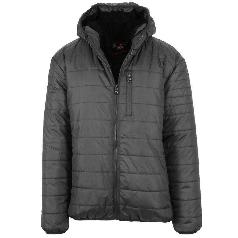 Men's Sherpa-Lined Hooded Puffer Jacket - Sizes S-2XL - Coats, Menswear