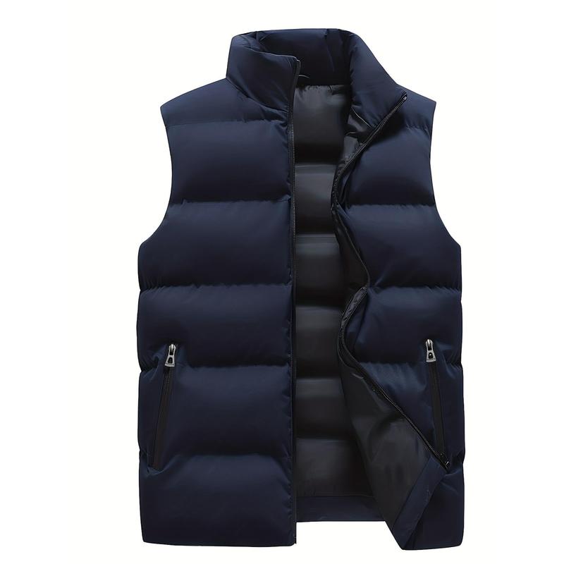 Cozy Winter Vest - Soft, Fleece-Lined, Water-Resistant, Zip-Up Design with Stand Collar, Multiple Zipper Pockets for Men - Perfect for Fall and Winter Outdoor Activities