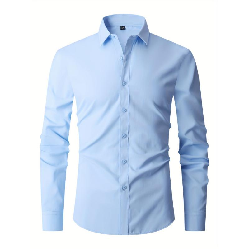 Premium Mens Long Sleeve Button Up Shirt - Stylish Semi-formal Wear for Spring Summer - Breathable, Versatile, Perfect for Business and Casual Occasions