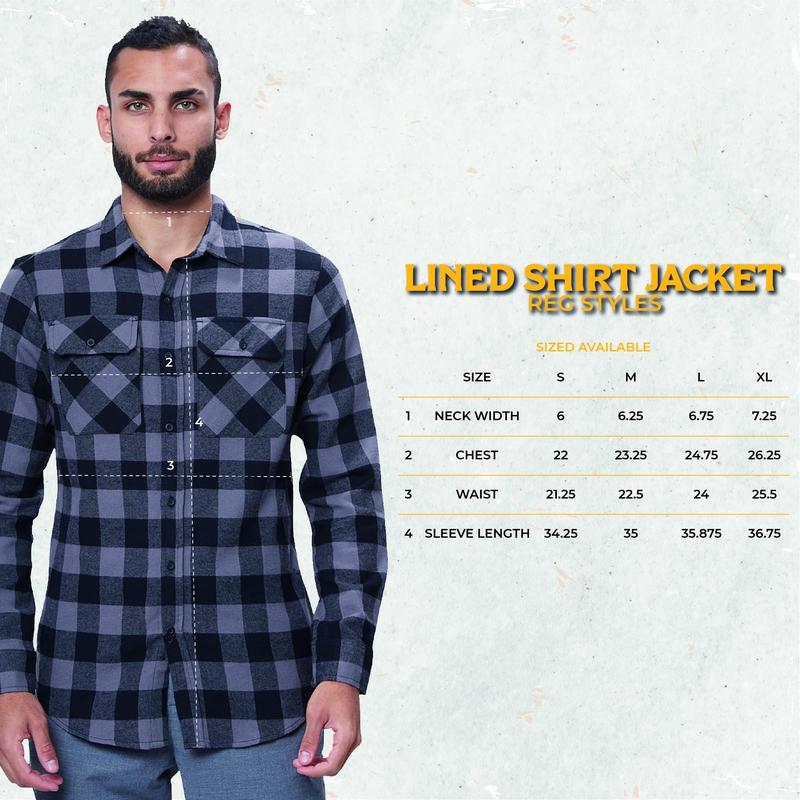 Flannel Shirt for Men, Long Sleeve Plaid Button Down Casual Shirt