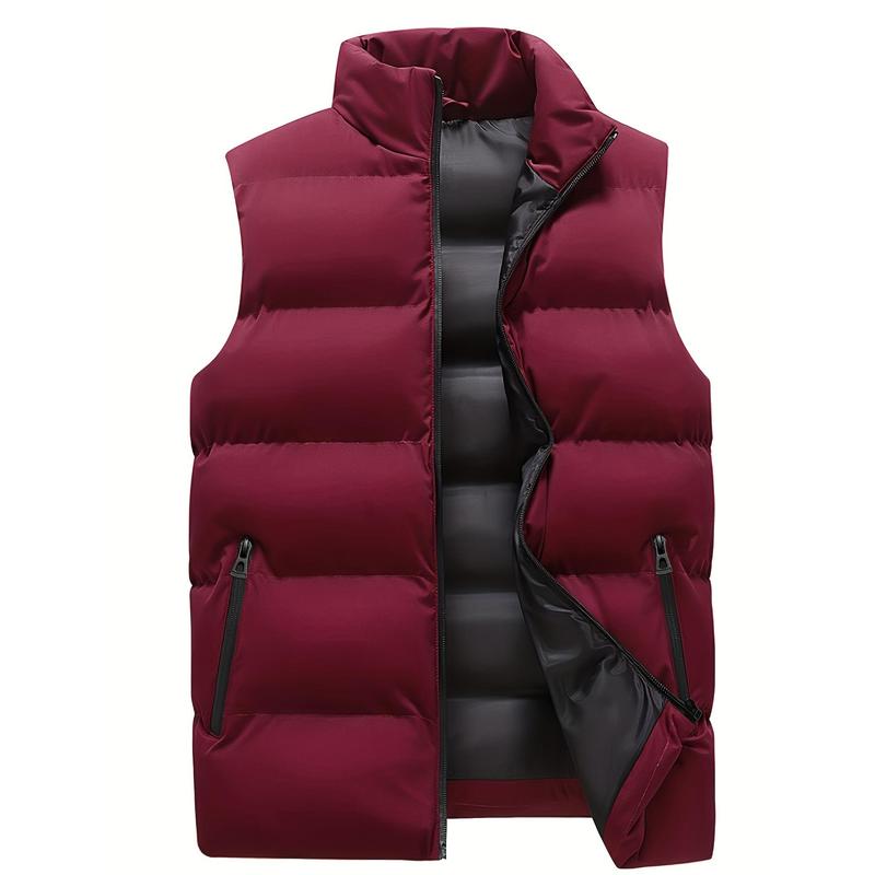 Cozy Winter Vest - Soft, Fleece-Lined, Water-Resistant, Zip-Up Design with Stand Collar, Multiple Zipper Pockets for Men - Perfect for Fall and Winter Outdoor Activities