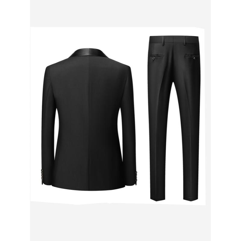 3-piece Classic 3-Piece Men's Suit Set: One-Button Blazer, Waistcoat, Trousers for Formal Occasions Menswear Sleeve