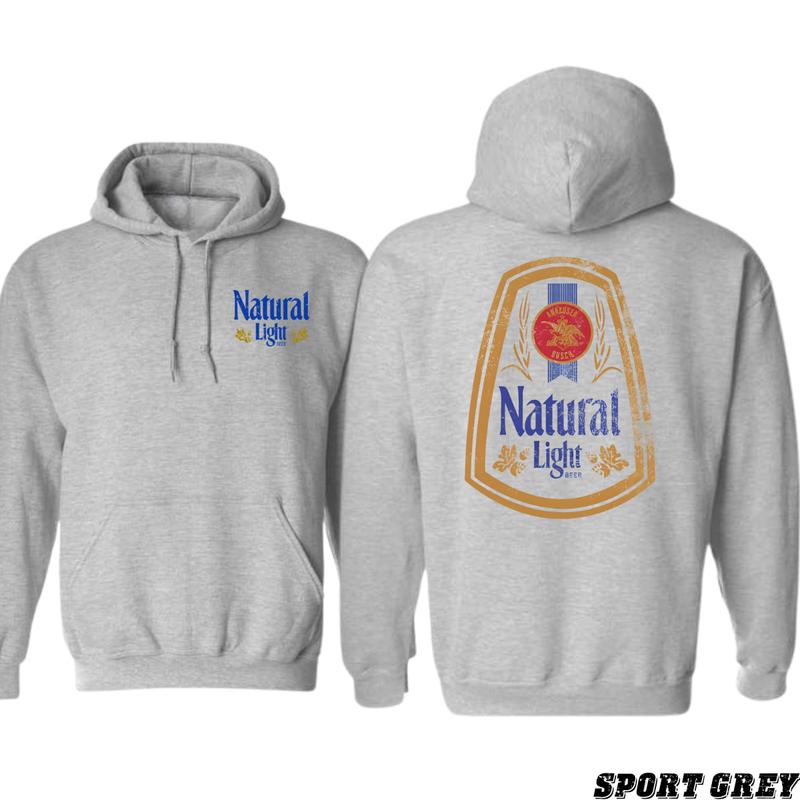 Natural Light Hoodie, Iconic Beer Label Design, Perfect for Beer Enthusiasts, Ideal for Casual Comfort, Cozy and Classic, Unisex Hoodie for Men and Women , Street Life Style