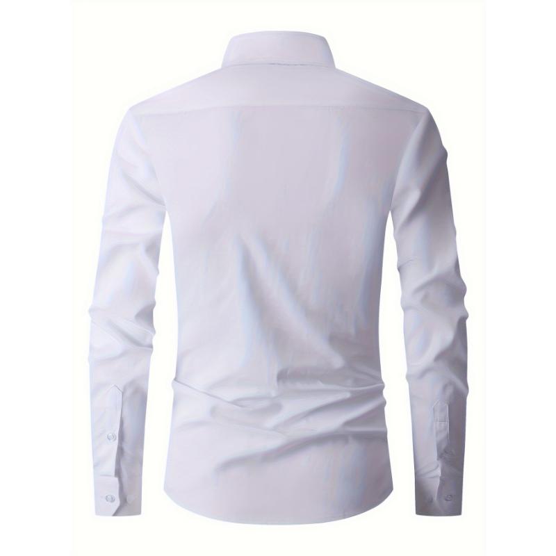 Premium Mens Long Sleeve Button Up Shirt - Stylish Semi-formal Wear for Spring Summer - Breathable, Versatile, Perfect for Business and Casual Occasions