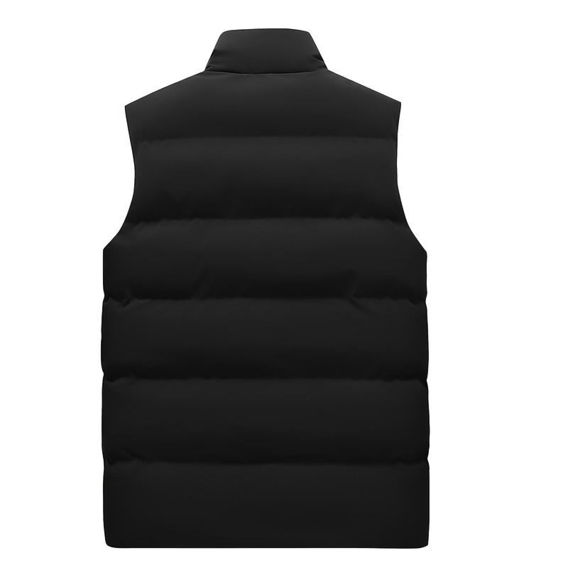 Cozy Winter Vest - Soft, Fleece-Lined, Water-Resistant, Zip-Up Design with Stand Collar, Multiple Zipper Pockets for Men - Perfect for Fall and Winter Outdoor Activities