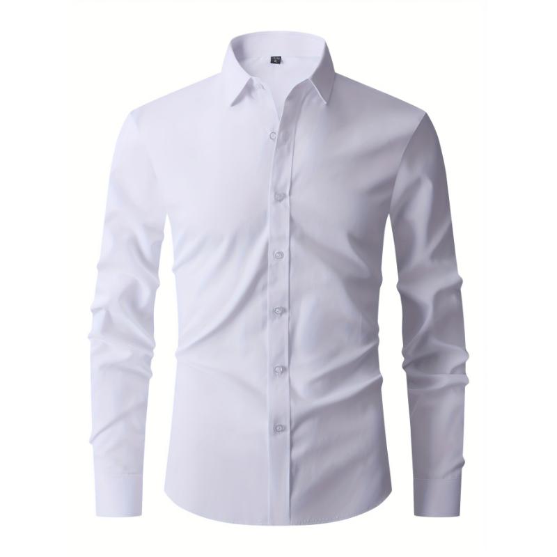 Premium Mens Long Sleeve Button Up Shirt - Stylish Semi-formal Wear for Spring Summer - Breathable, Versatile, Perfect for Business and Casual Occasions