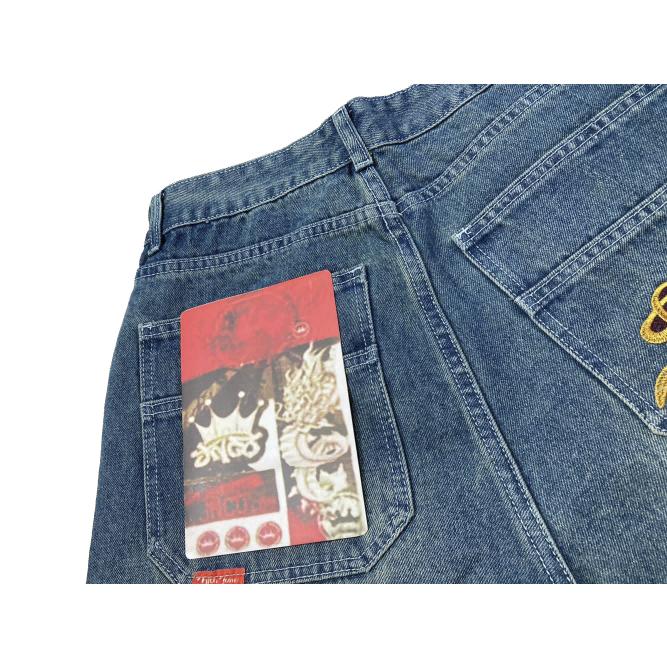 Vintage JNCO Y2K Baggy Jeans Men Gothic Embroidery High Quality Jeans Streetwear Unisex Casual Wide Leg Hip Hop Jeans