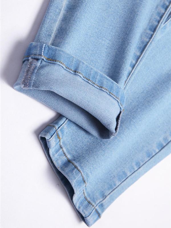 Men's Regular Fit Plain Pocket Vintage Denim Pants, Casual Comfy Jeans for Daily Wear, Woven Bottoms for All Seasons