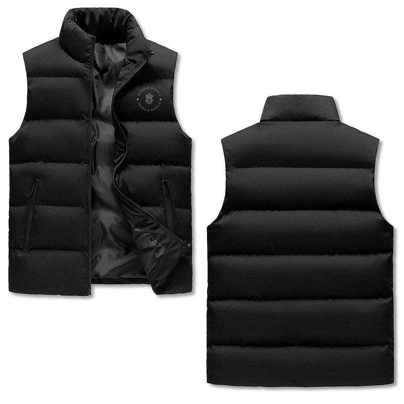 Swash & Buckle Mens Warm Stand Collar Zip Up Puffer Vest