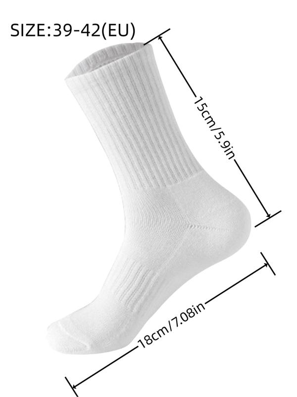 Men's Solid Striped Crew Socks, Casual Comfy Breathable Mid-calf Socks for Daily Wear, Socks for Men, Men's Socks for All Seasons, Wear for School