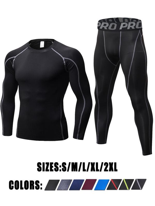 Thermal Underwear Mens Long Johns for Men Thermal Underwear Set Long Sleeve Base Layer Compression Suit Thermals Top & Bottom for Workout Skiing Running, Cotton Under Clothes,  Warm Underwear Set, Fall Clothings 2024