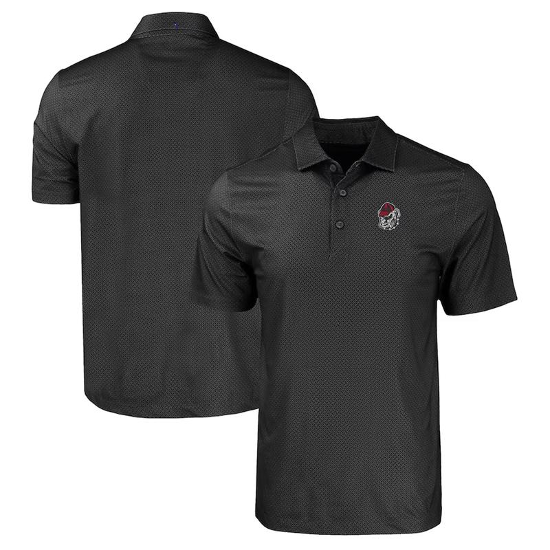 Georgia Bulldogs Pike Eco Tonal Geo Print Stretch Recycled Polo - Black, Men Football NCAA Polo Shirt Trendy 2024,Football Polo Shirt, Gift For Men