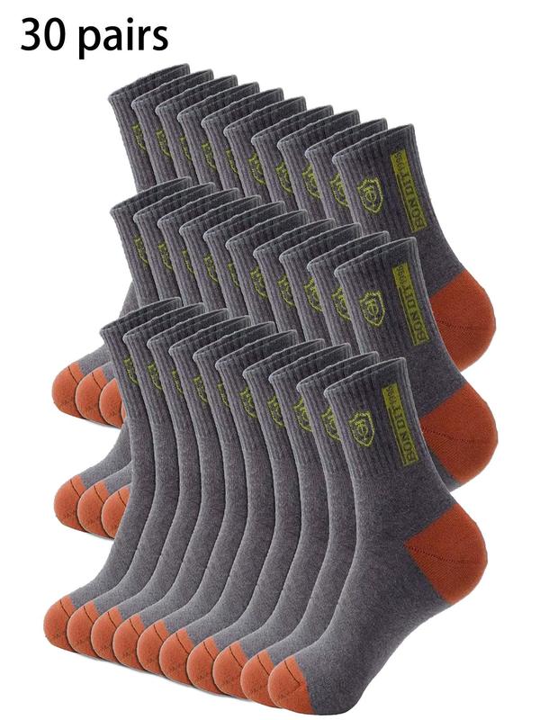 Men's Letter & Graphic Print Crew Socks, Summer Wear 2024, Casual Moisture Wicking Socks, Soft Comfy Breathable Socks for All Seasons Daily Wear