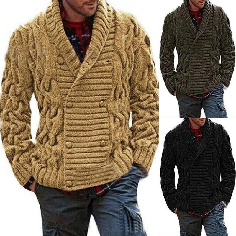 Winter Autumn Men Cardigan Sweater Men's V Neck Warm Knitting Sweaters Male Casual Slim Fit Jumper Clothes Jacket Coat Male 2021