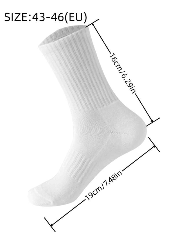 Men's Solid Striped Crew Socks, Casual Comfy Breathable Mid-calf Socks for Daily Wear, Socks for Men, Men's Socks for All Seasons, Wear for School