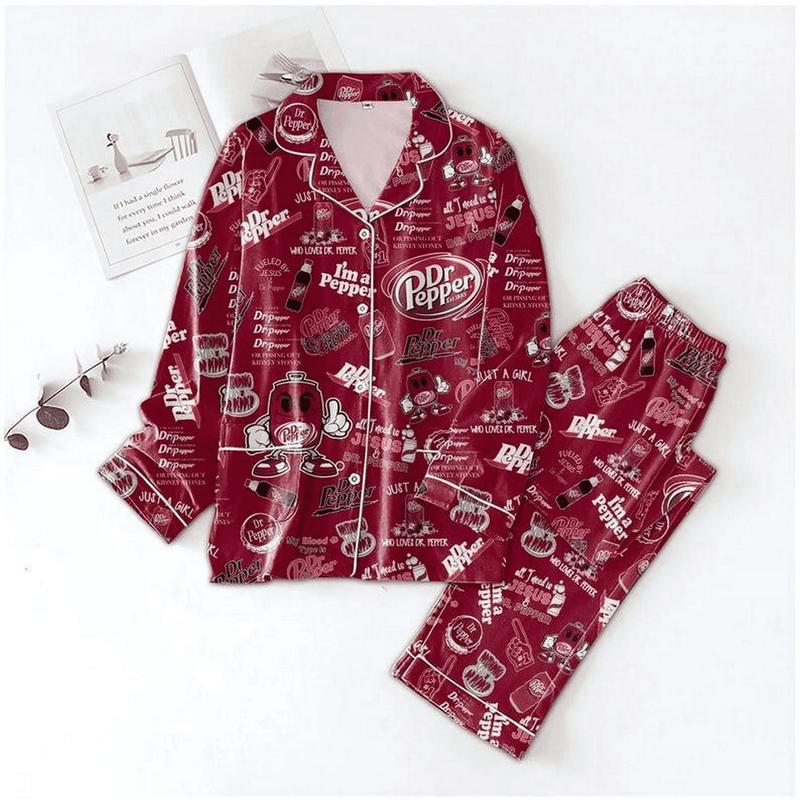 Dr Pepper Pajamas Set, Dr Pepper Pajama, Dr Pepper Shirt, Dr Pepper Holiday Shirt, Dr Pepper Matching Pajamas Set, Dr Pepper Lover Gift For Him, For Her