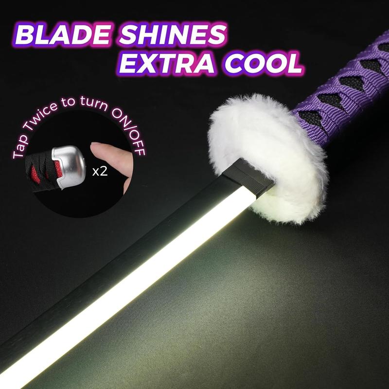 Light Up One Piece Trafalgar Law Sword Purple light - 40 inches Anime Cosplay Prop Menswear Clothing Costumes Japanese Kantana Menswear Clothing