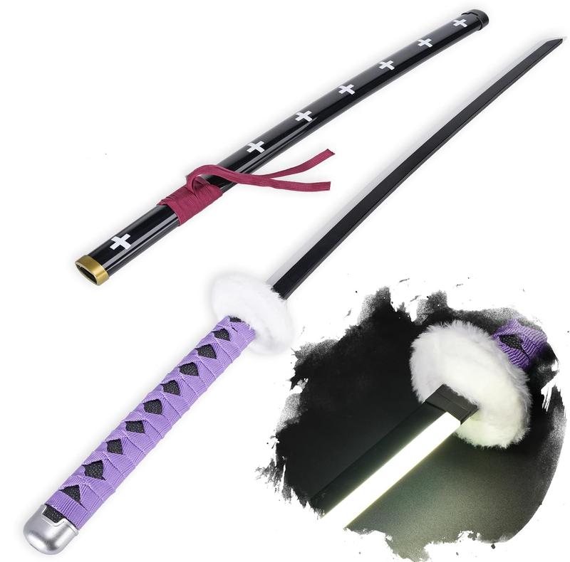 Light Up One Piece Trafalgar Law Sword Purple light - 40 inches Anime Cosplay Prop Menswear Clothing Costumes Japanese Kantana Menswear Clothing