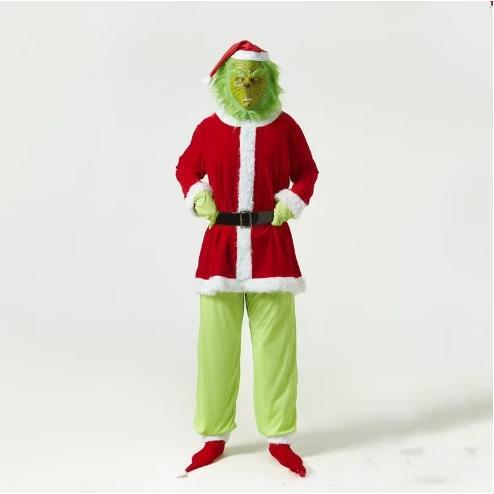 Christmas costumes cosplay clothes Sannta Clauu Grinch Green Haired Monster Grinch performance clothes spot Grinch