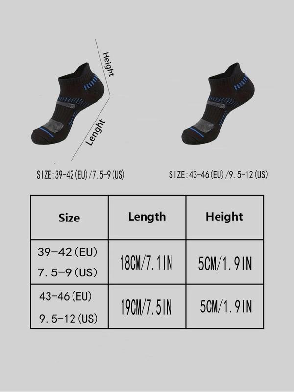 Men's Striped Print Ankle Socks, Casual Comfortable Breathable Socks for Daily Wear, Athletic Running Socks for Men