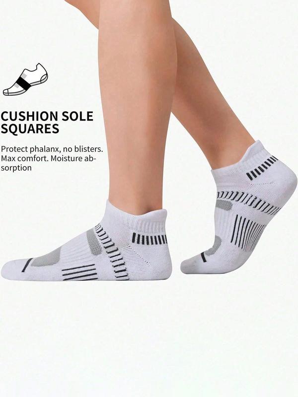 Men's Striped Print Ankle Socks, Casual Comfortable Breathable Socks for Daily Wear, Athletic Running Socks for Men