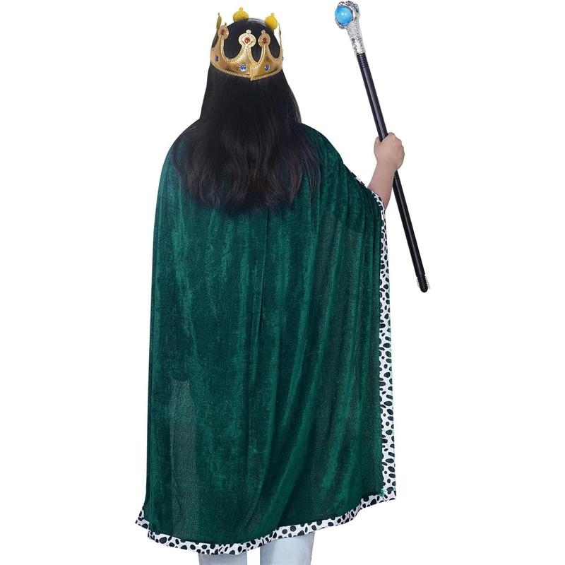 tiggell King Robe Costume Queen Royal Cosplay Cape Medieval Prince Dress Up for Halloween Cosplay Stage Performance Carnival