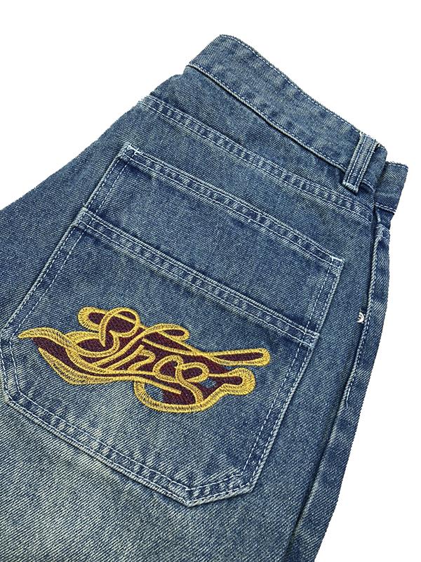 Embroidered Vintage American hip hop oversized Sports jeans, Comfort loose street gothic fashion Wide-Leg jeans,2000s jeans