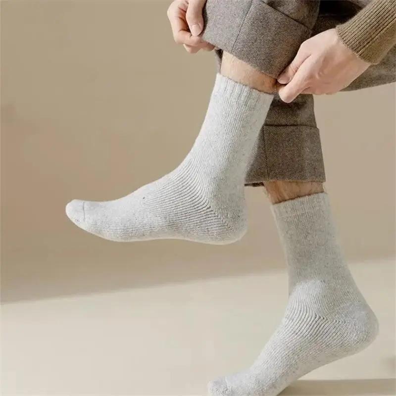 4Pairs Lot Men's Winter Super Thick Thermal Socks Wool Men Women Solid High Quality Merino Wool Socks Cold Snow Warm Wool Socks