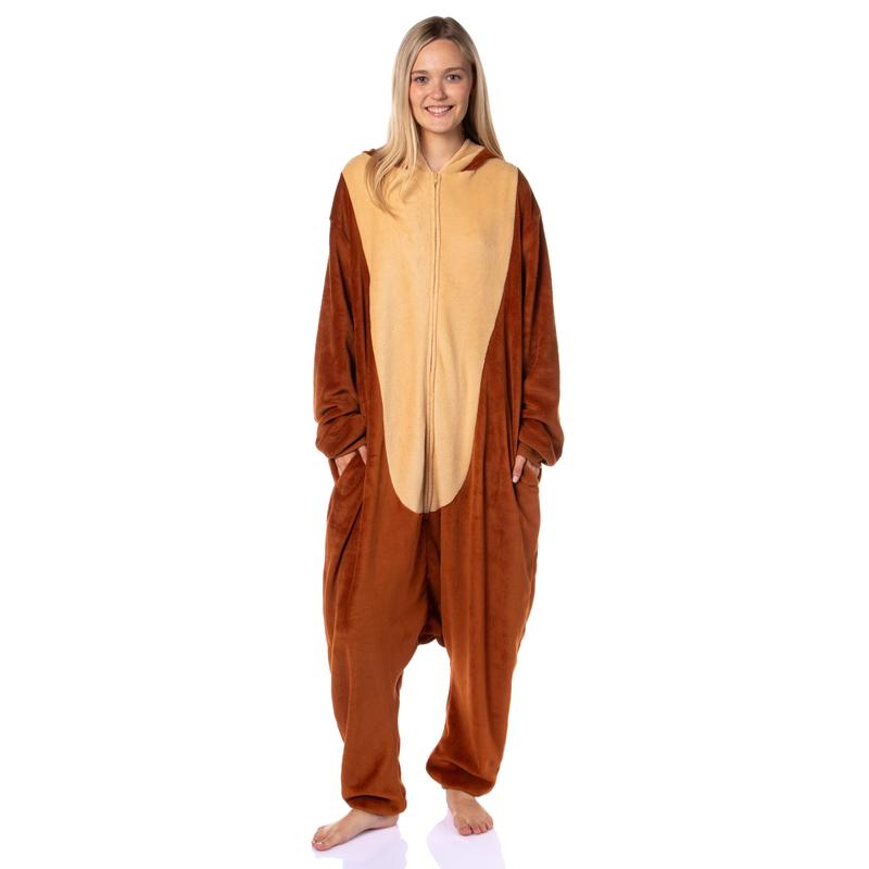 Looney Tunes Mens' Tasmanian Devil Taz Hooded Union Suit Costume Sleep Pajama For Adults